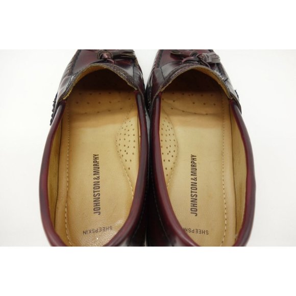 Johnston Murphy Burgundy Leather Tassel Slip On Loafers Shoes Men\'s 8.5 M main image 5